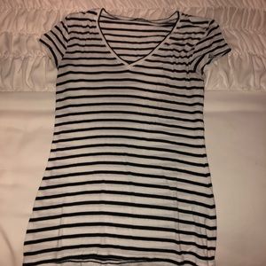 Black and White Striped Vneck